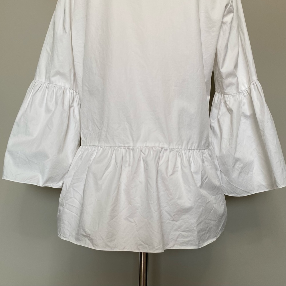 Tibi Tunic With Shirred Back & Bell Sleeve In Whi… - image 7